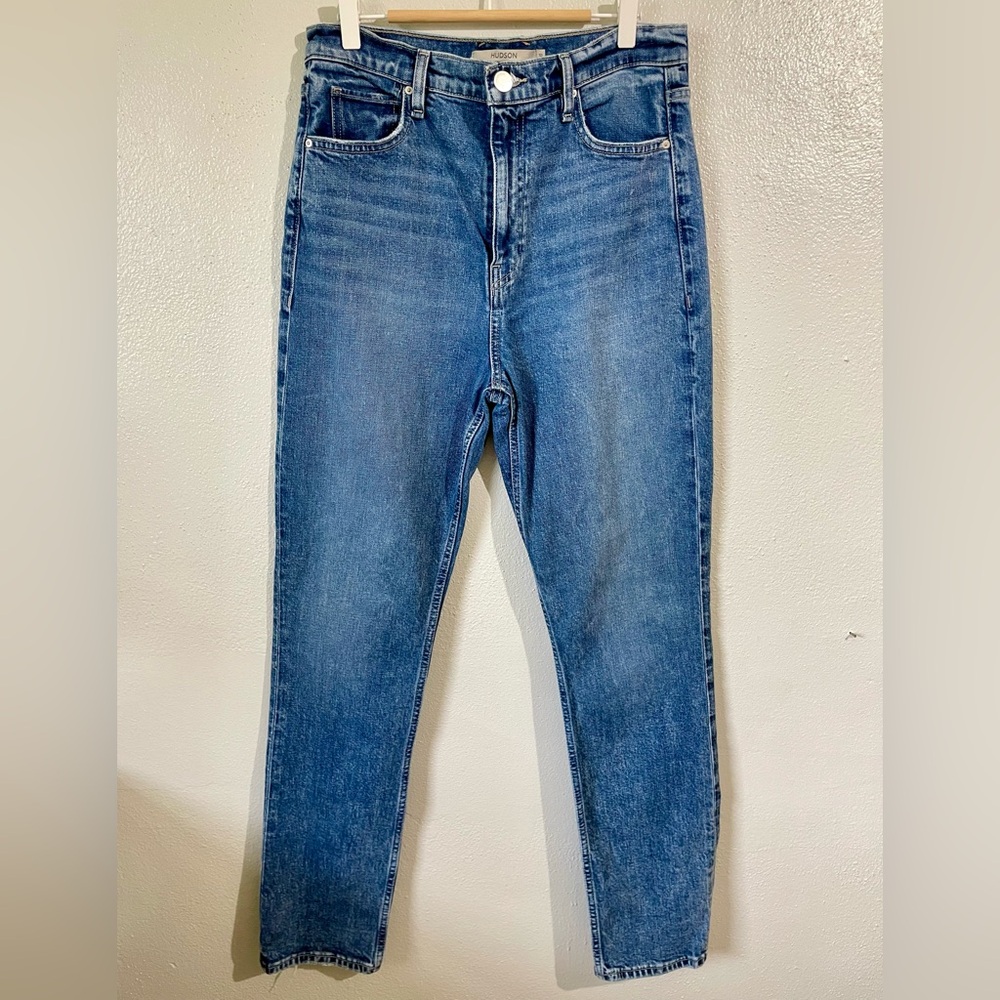Hudson Harlow Ultra High Rise Cigarette Ankle Jeans Medium Wash Urban Sz 30 Chic